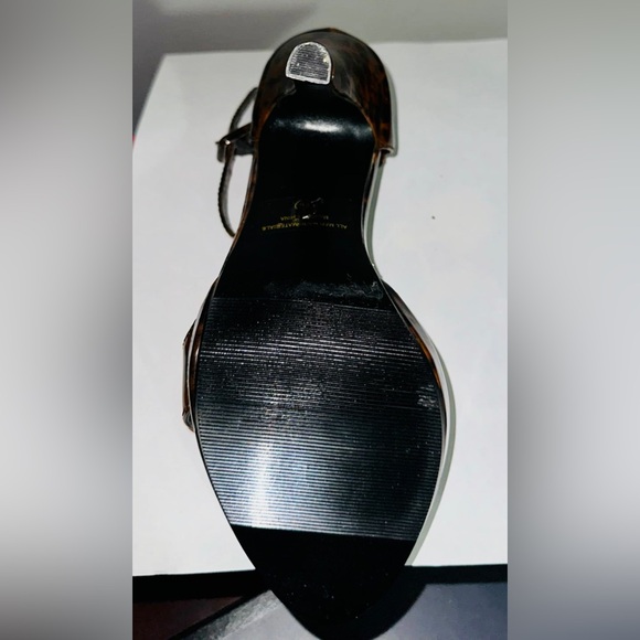 ANKLE STRAP BUCKLE OPEN TOE STILETTO HEEL SIZE 6 ANIMAL PRINT - Picture 4 of 6